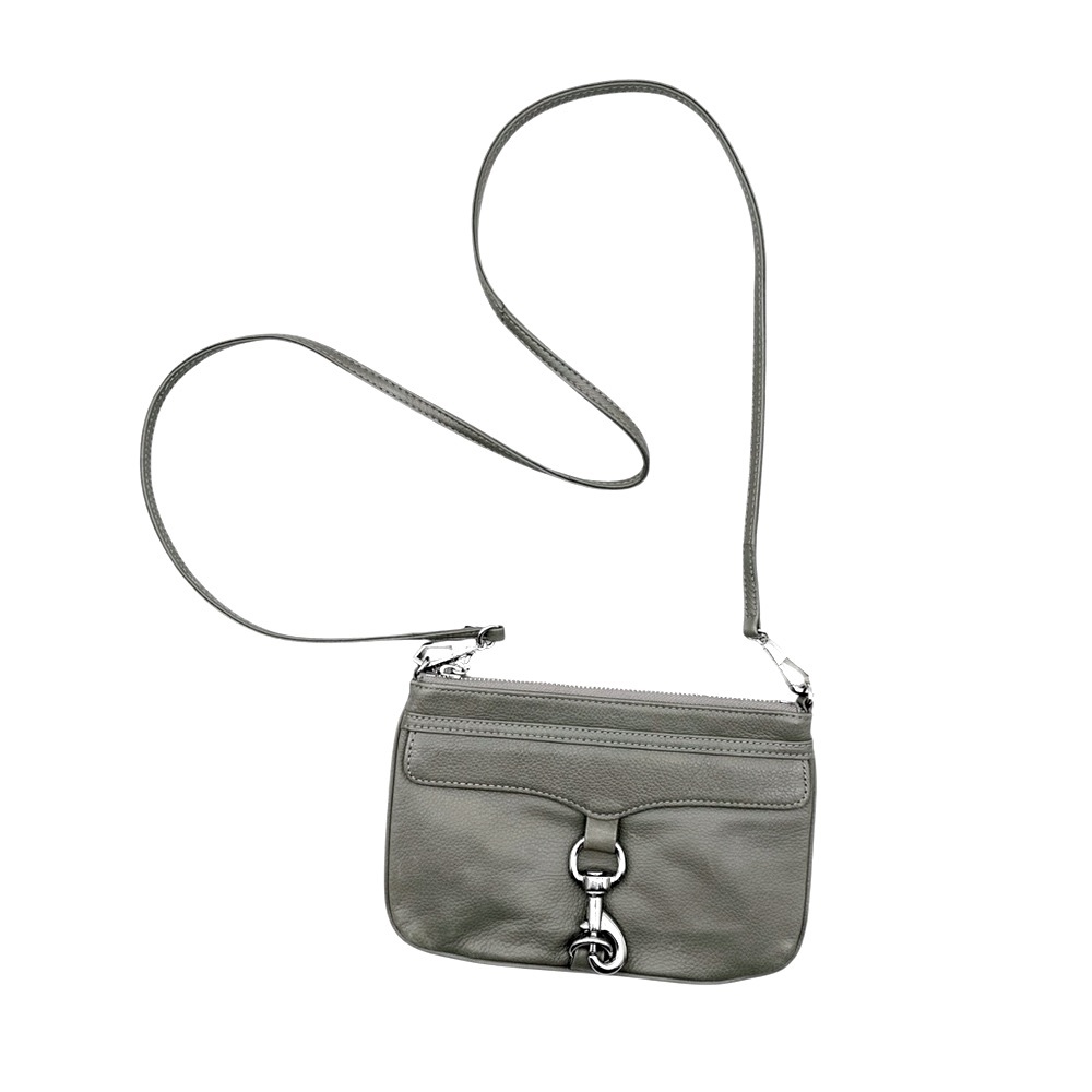 Rebecca Minkoff Gray Leather Crossbody Clutch Bag